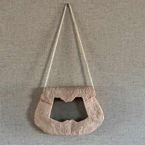 Purse Shaped Hanging Picture Frame Blush Floral Cottagecore Shabby Chic Decor